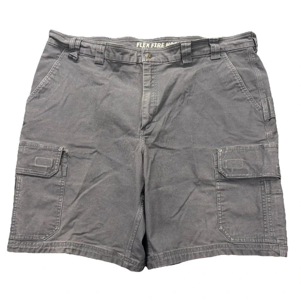 Duluth Trading Flex‎ Fire Hose Cargo Shorts Mens 46 Gray Workwear Outdoors Jorts